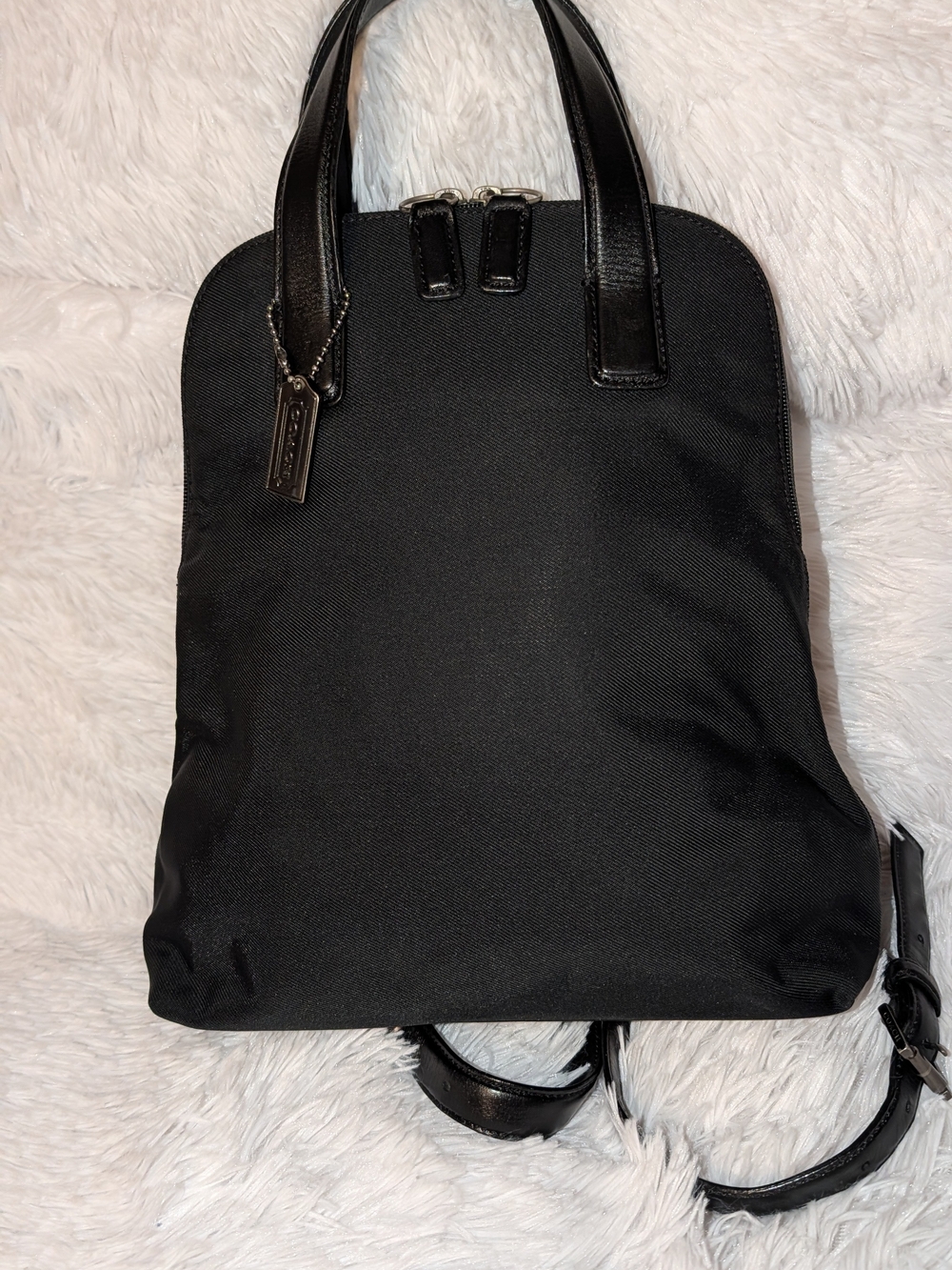 Coach Mercer Backpack Nylon Black Leather VGUC